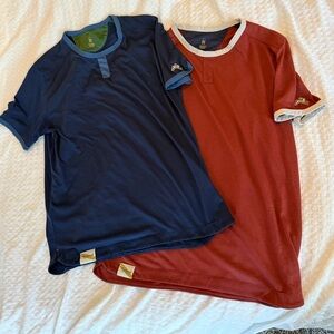 Men’s Tracksmith Running t shirts. M. Navy & Rust/Burgundy. Barely worn.